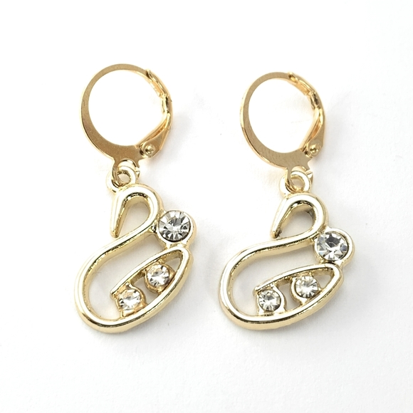 Small Swan Hoop Earrings - Picture 2 of 4